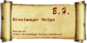 Breslmayer Helga névjegykártya